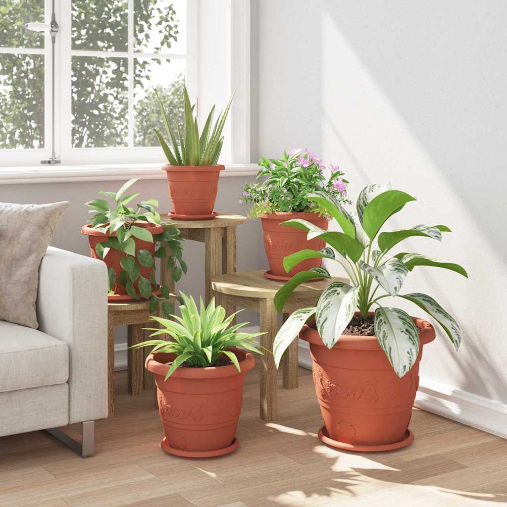 Okrugla saksija za cveće 6 pcs Crvena cigla Ø 30 x 25 cm