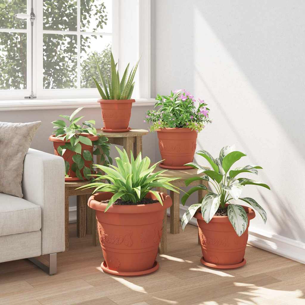 Okrugla saksija za cveće 6 pcs Crvena cigla Ø 39 x 32 cm