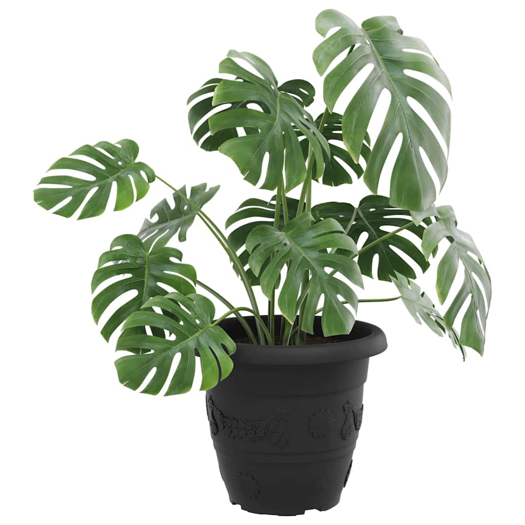 Okrugla saksija za cveće 6 pcs Crna Ø 39 x 32 cm Plastika