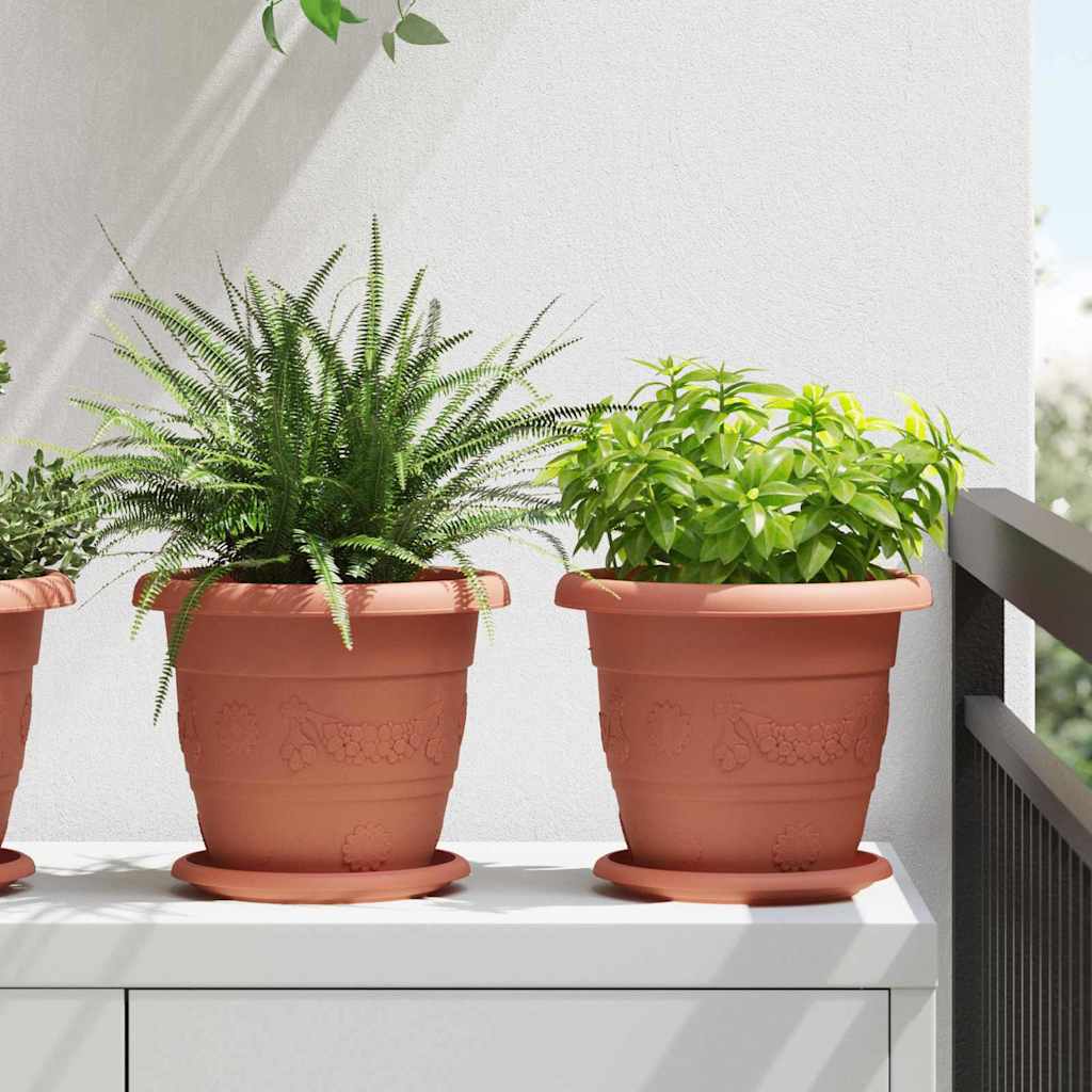 Okrugla saksija za cveće 24 pcs Crvena cigla Ø 22 x 18 cm
