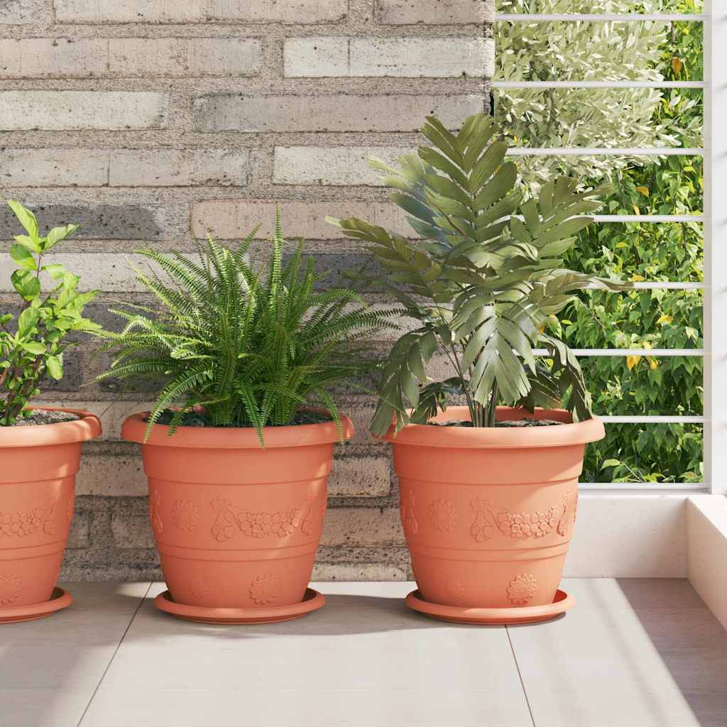 Okrugla saksija za cveće 24 pcs Crvena cigla Ø 26 x 21.5 cm
