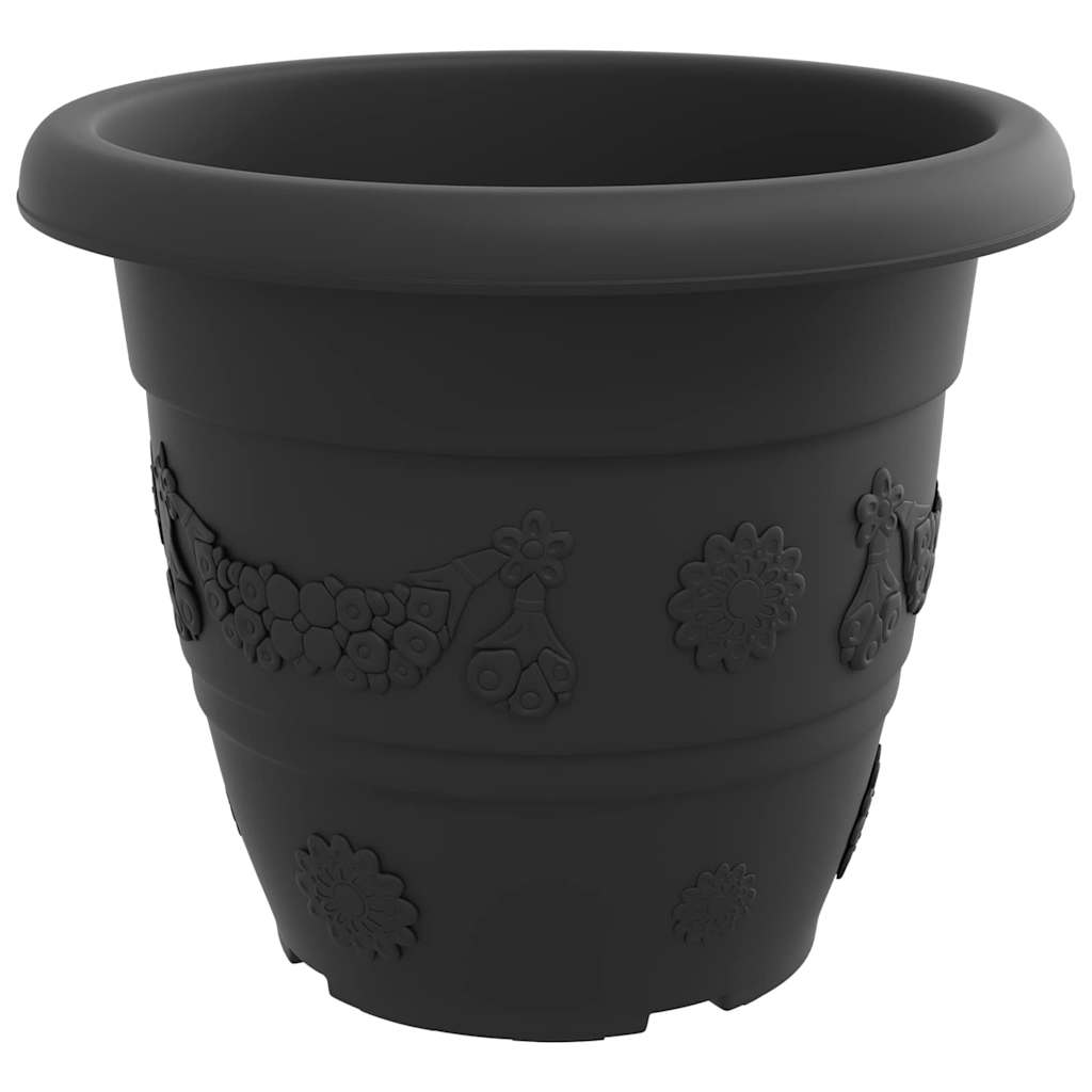 Okrugla saksija za cveće 24 pcs Crna Ø 39 x 32 cm Plastika