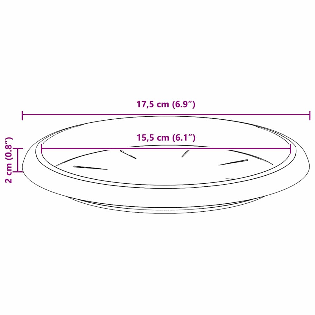 Kružni Pladanj za Cvijeće 6 pcs Crvena cigla Ø 17,5 x 2 cm