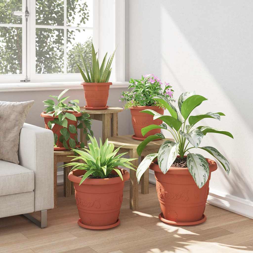 Kružni Pladanj za Cvijeće 6 pcs Crvena cigla Ø 23,5 x 2,5 cm