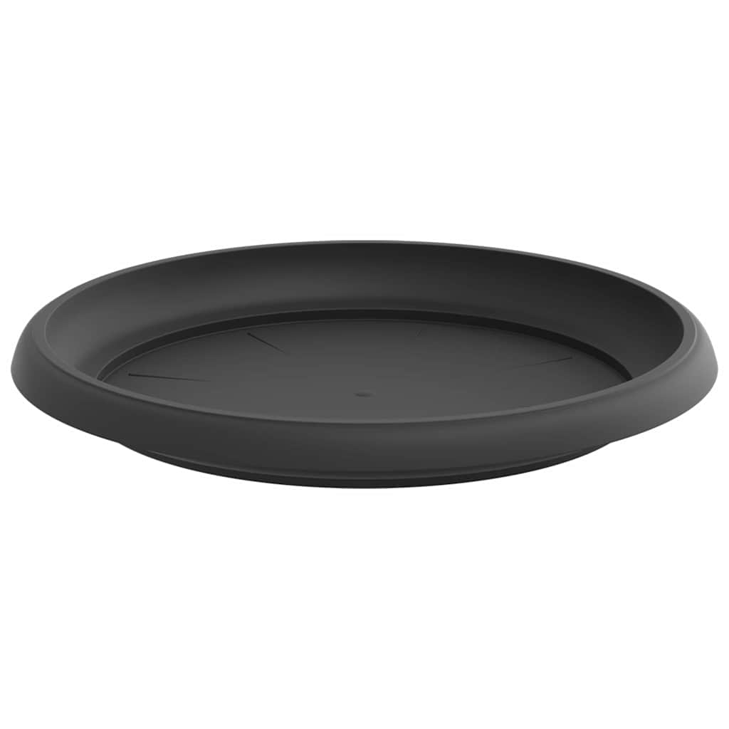 Kružni Pladanj za Cvijeće 6 pcs Crna Ø 14 x 2 cm Plastika