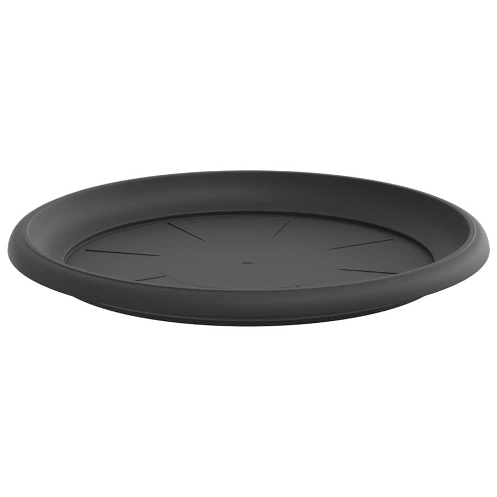Kružni Pladanj za Cvijeće 6 pcs Crna Ø 14 x 2 cm Plastika