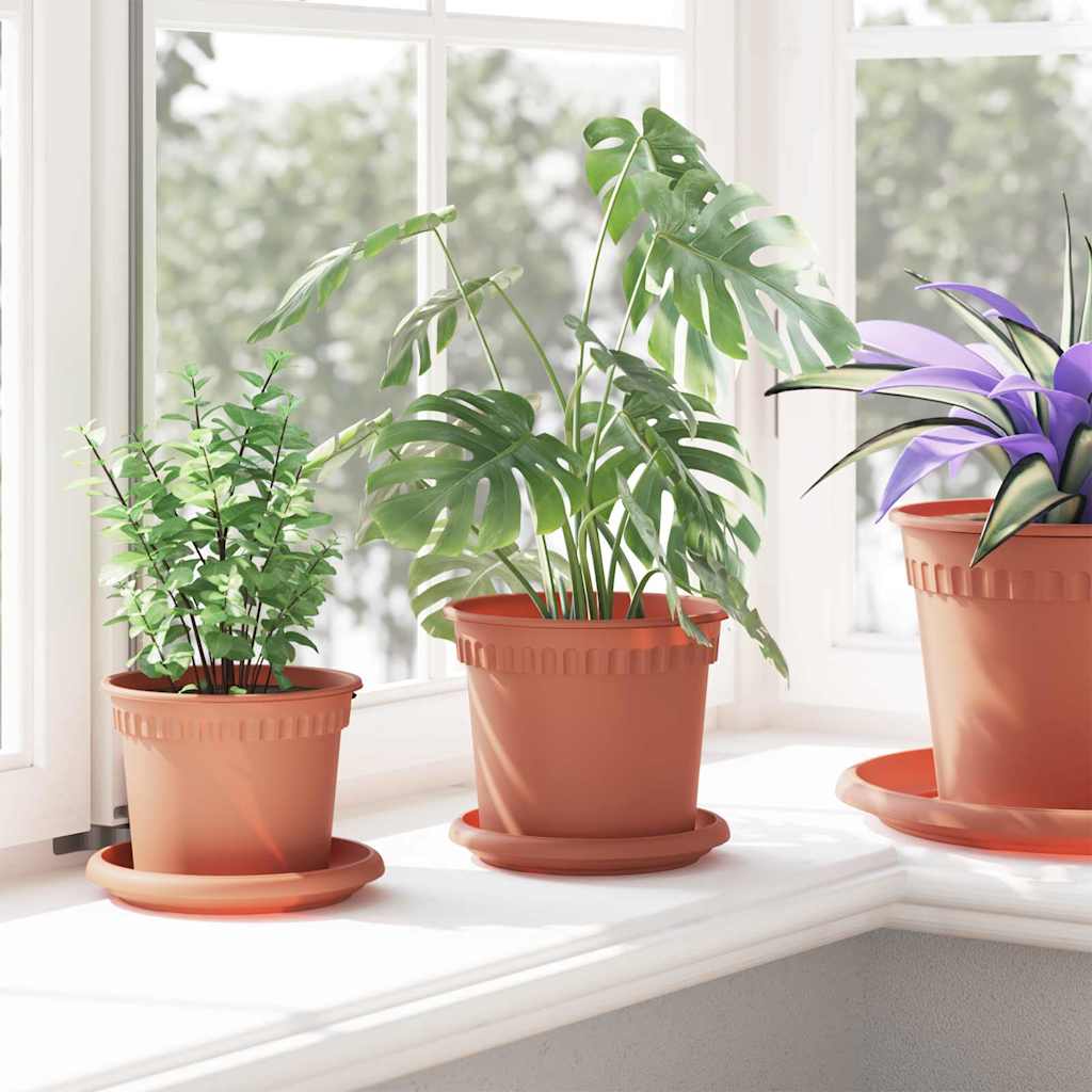 Kružni Pladanj za Cvijeće 24 pcs Crvena cigla Ø 14 x 2 cm
