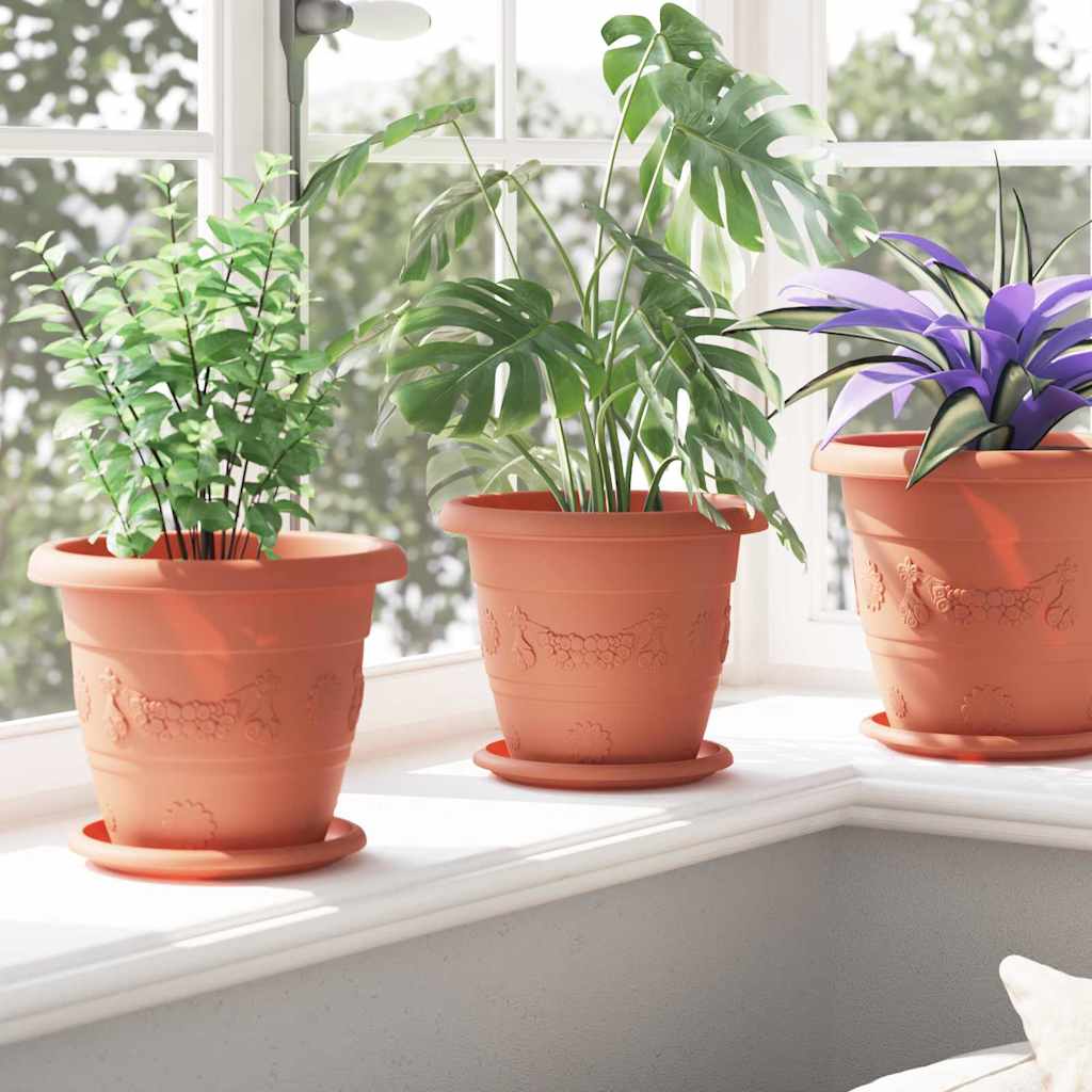 Kružni Pladanj za Cvijeće 24 pcs Crvena cigla Ø 14 x 2 cm