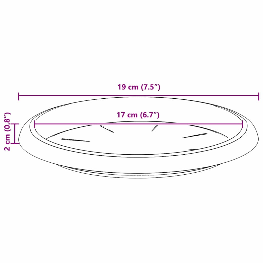 Kružni Pladanj za Cvijeće 24 pcs Crvena cigla Ø 14 x 2 cm