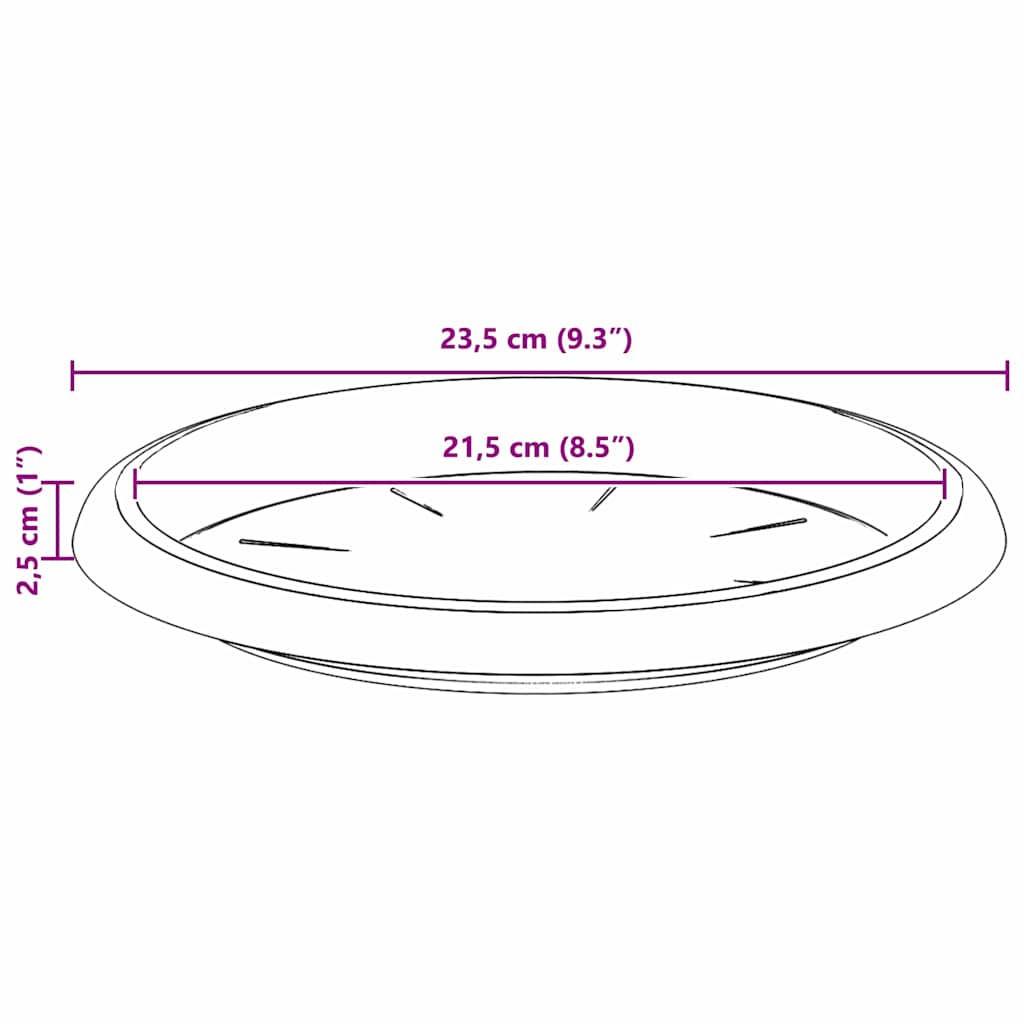 Kružni Pladanj za Cvijeće 24 pcs Crvena cigla Ø 23,5 x 2,5 cm