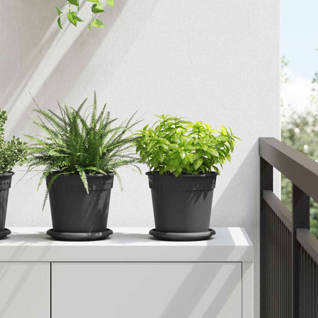 Kružni Pladanj za Cvijeće 24 pcs Crna Ø 15,5 x 2 cm Plastika