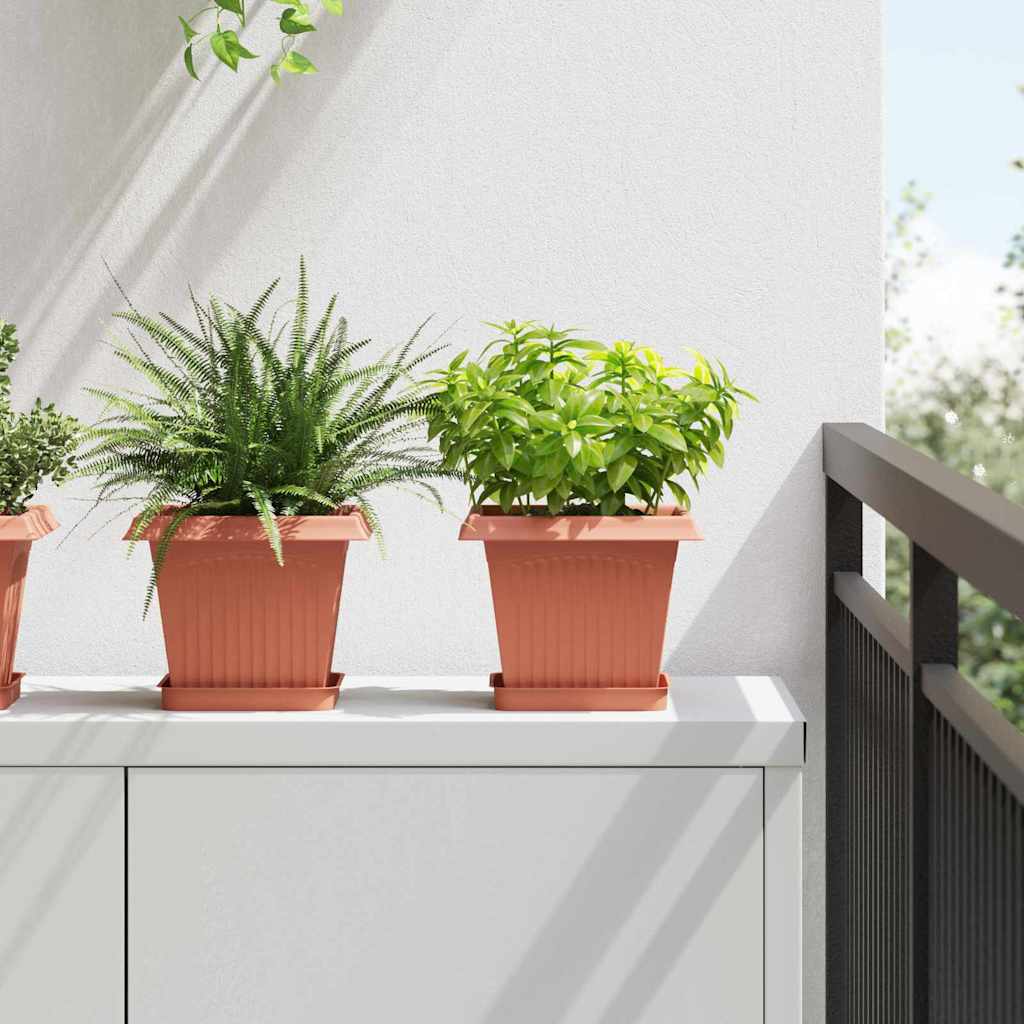 Kvadratna saksija za cvijeće 6 pcs Crvena cigla 20 x 20 x 16 cm