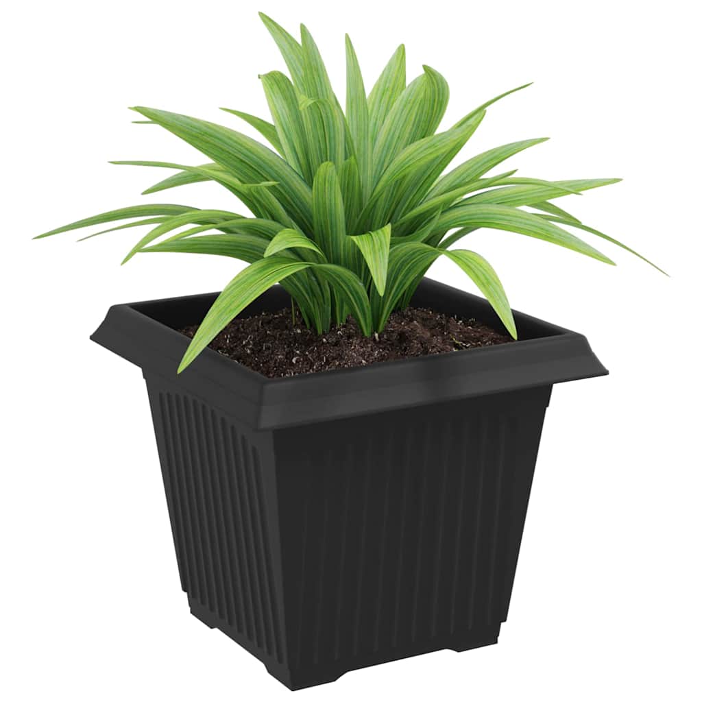 Kvadratna saksija za cvijeće 6 pcs Crna 20 x 20 x 16 cm