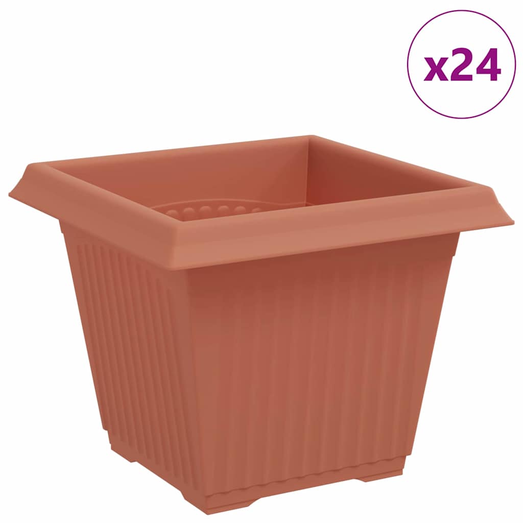 Kvadratna saksija za cvijeće 24 pcs Crvena cigla Plastika
