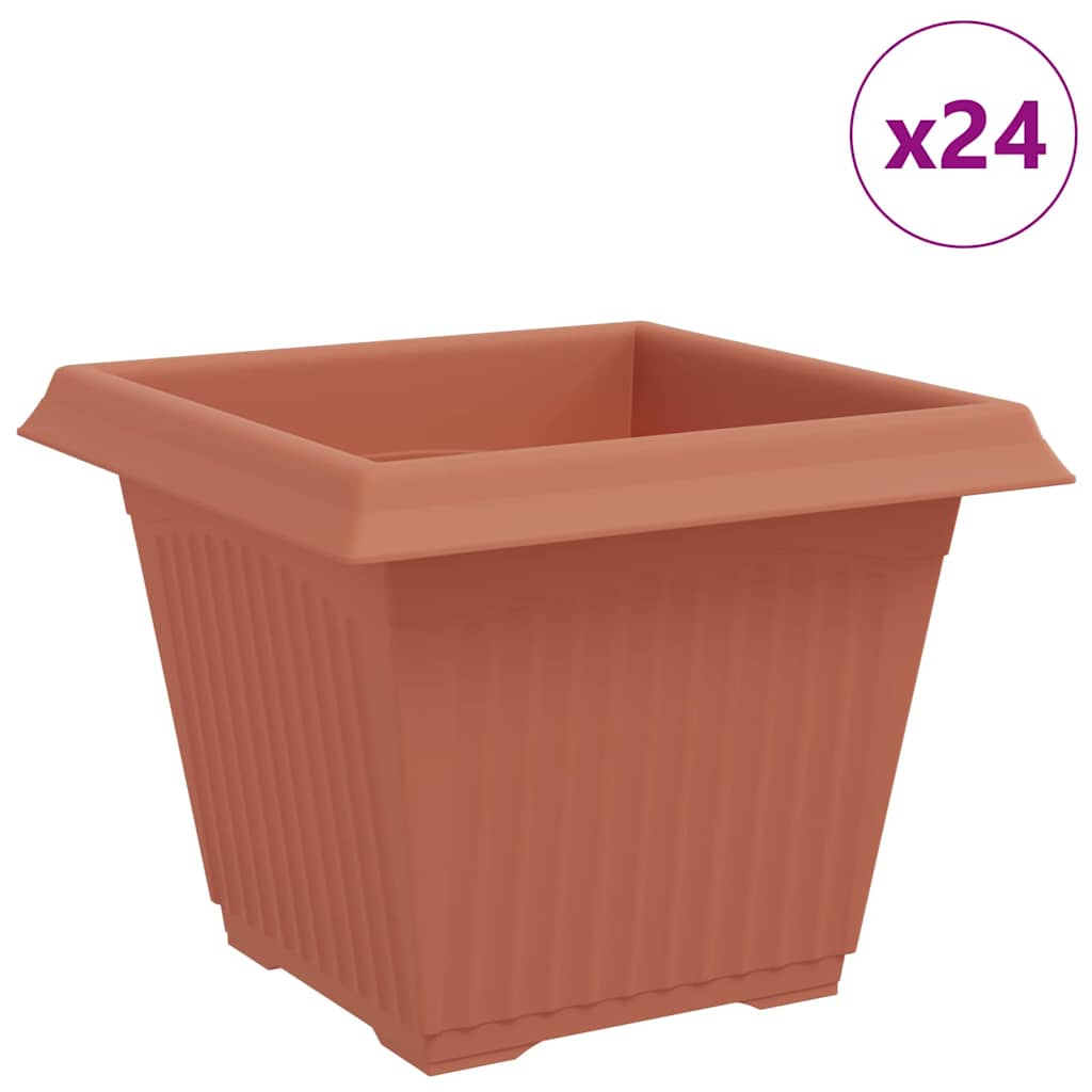 Kvadratna saksija za cvijeće 24 pcs Crvena cigla Plastika