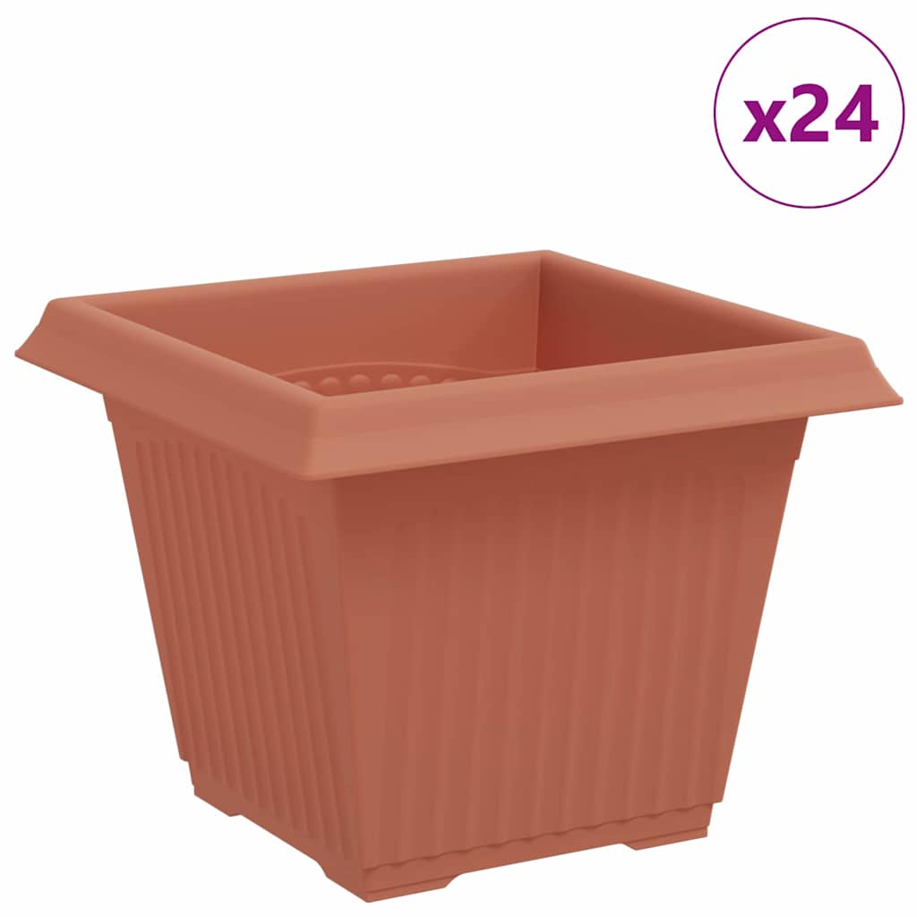 Kvadratna saksija za cvijeće 24 pcs Crvena cigla Plastika