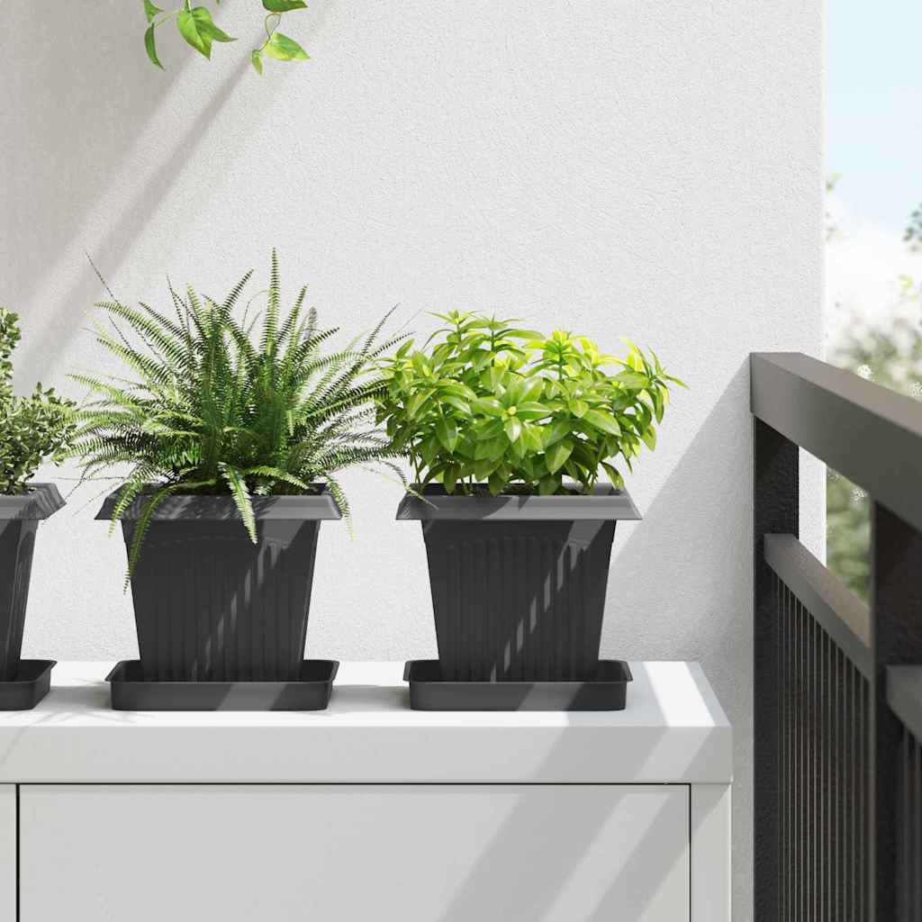 Kvadratna saksija za cvijeće 24 pcs Crna 16 x 16 x 14 cm