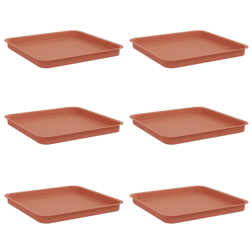 Kvadratna posuda za cvijeće 6 pcs Crvena cigla 36 x 36 x 2.5 cm