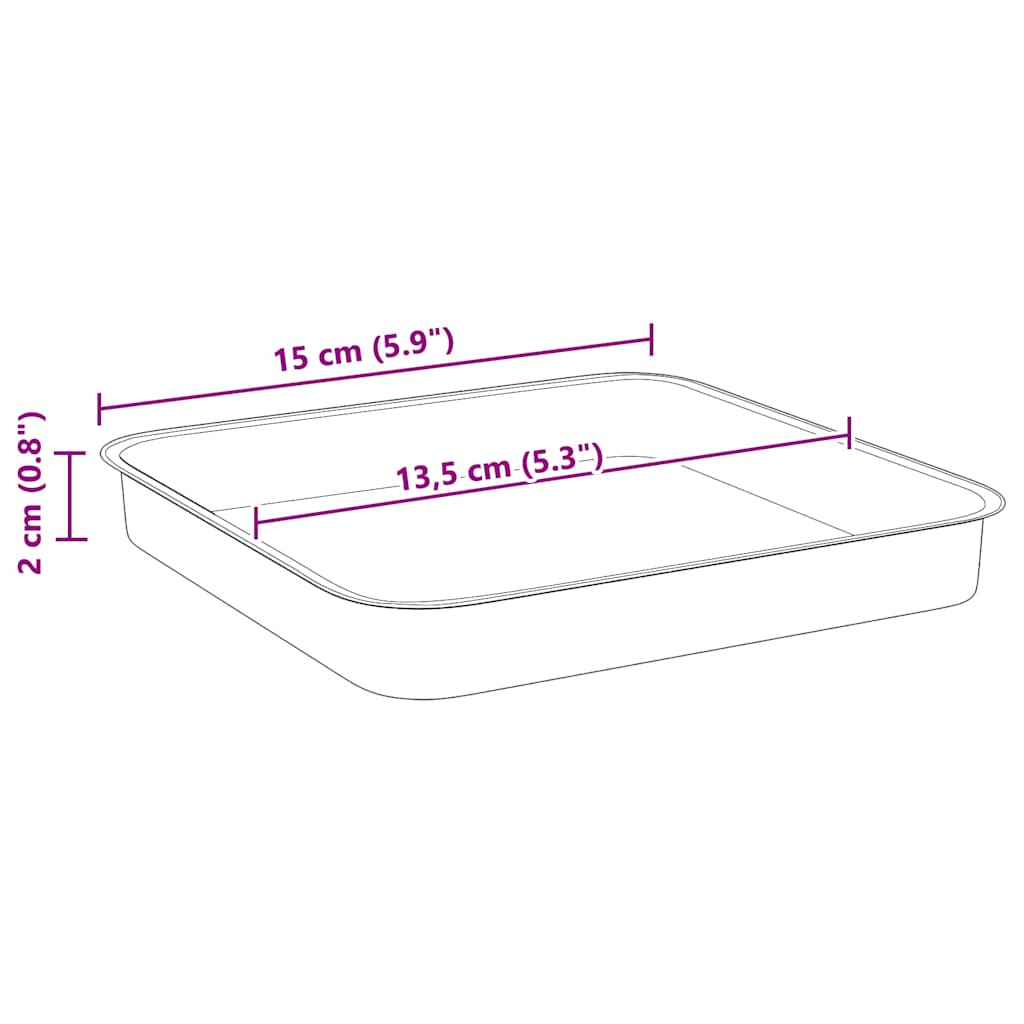 Kvadratna posuda za cvijeće 6 pcs Crna 15 x 15 x 2 cm Plastika