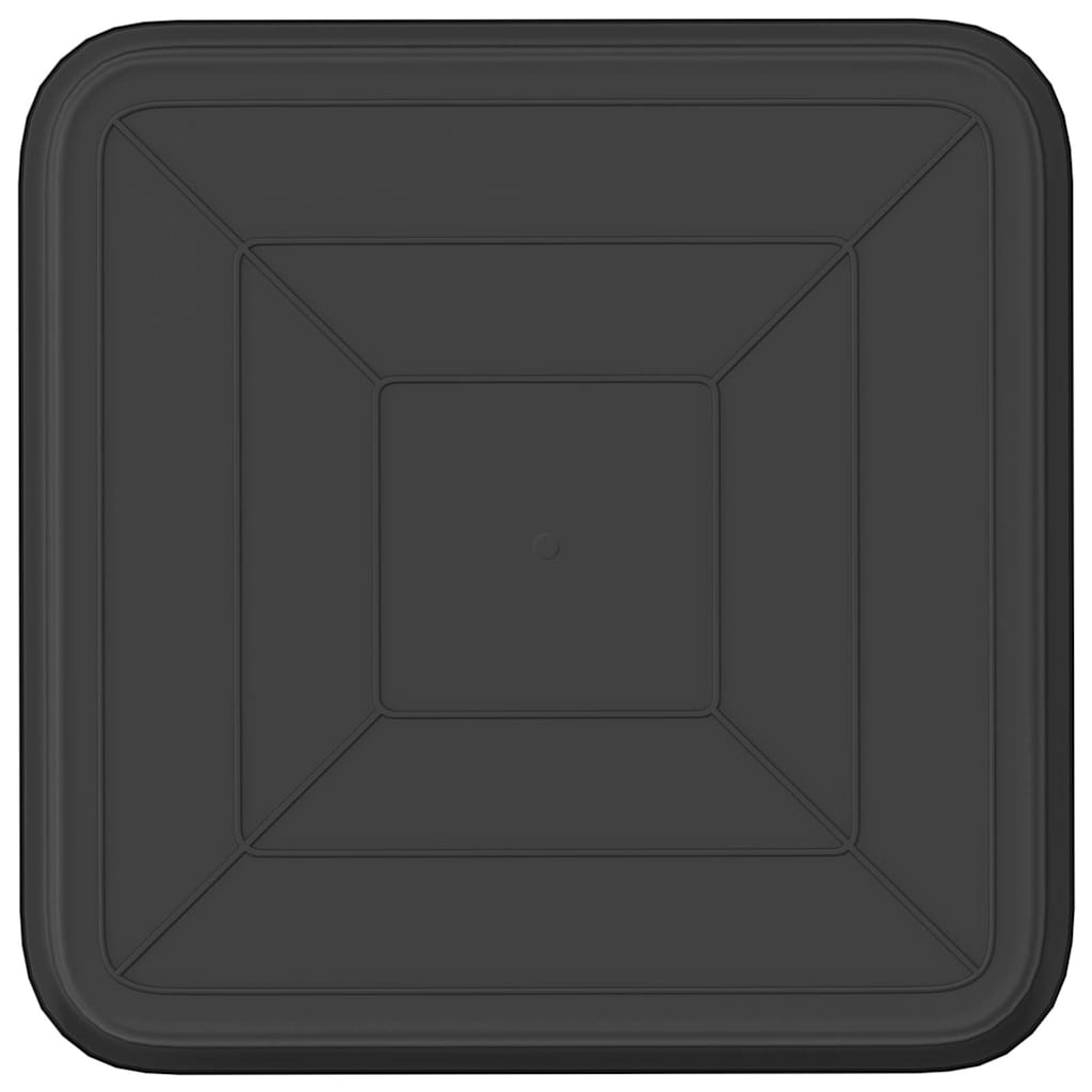 Kvadratna posuda za cvijeće 6 pcs Crna 25,5 x 25,5 x 2,5 cm