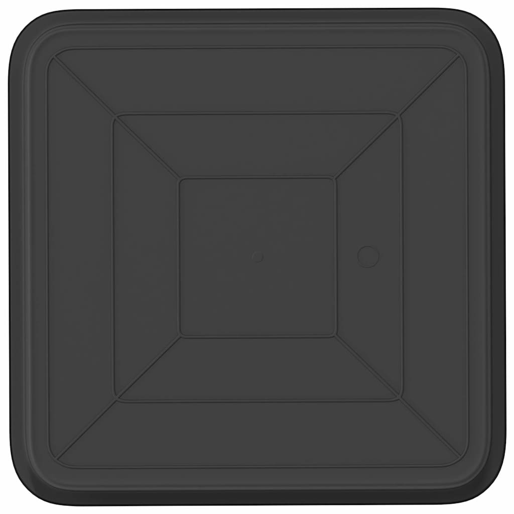 Kvadratna posuda za cvijeće 6 pcs Crna 36 x 36 x 2.5 cm
