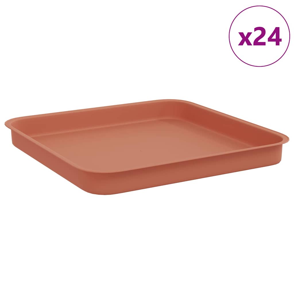Kvadratna posuda za cvijeće 24 pcs Crvena cigla Plastika