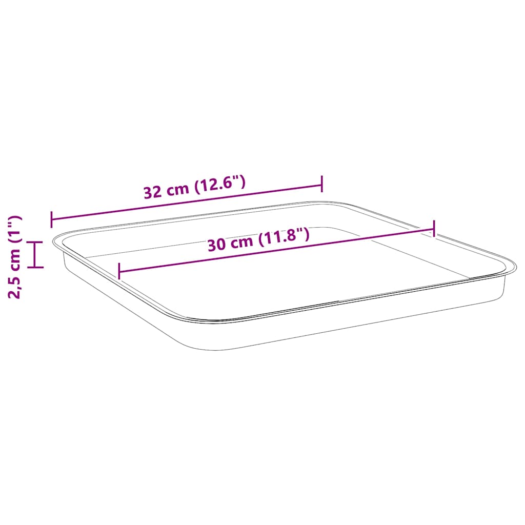 Kvadratna posuda za cvijeće 24 pcs Crna 32 x 32 x 2,5 cm