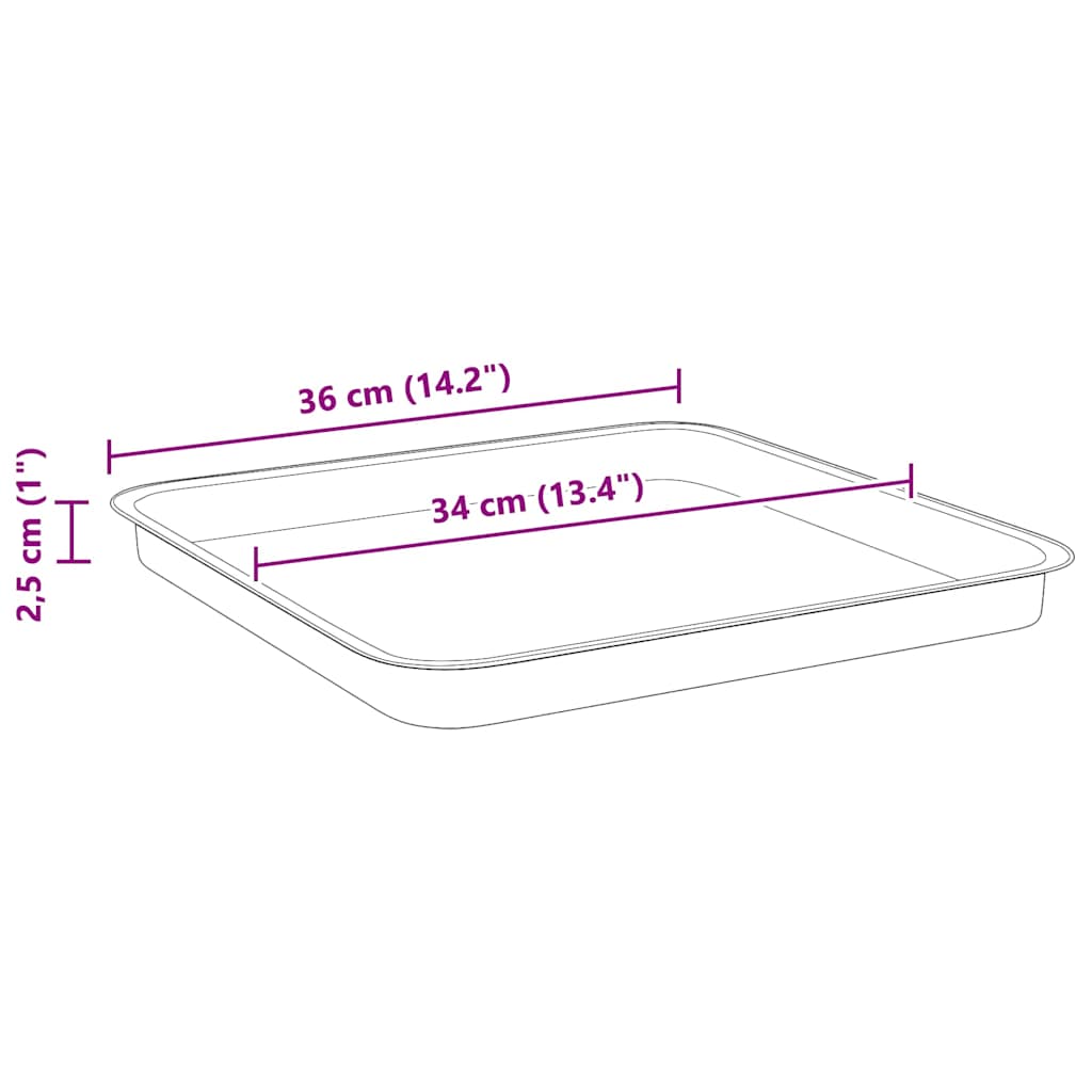 Kvadratna posuda za cvijeće 24 pcs Crna 36 x 36 x 2.5 cm