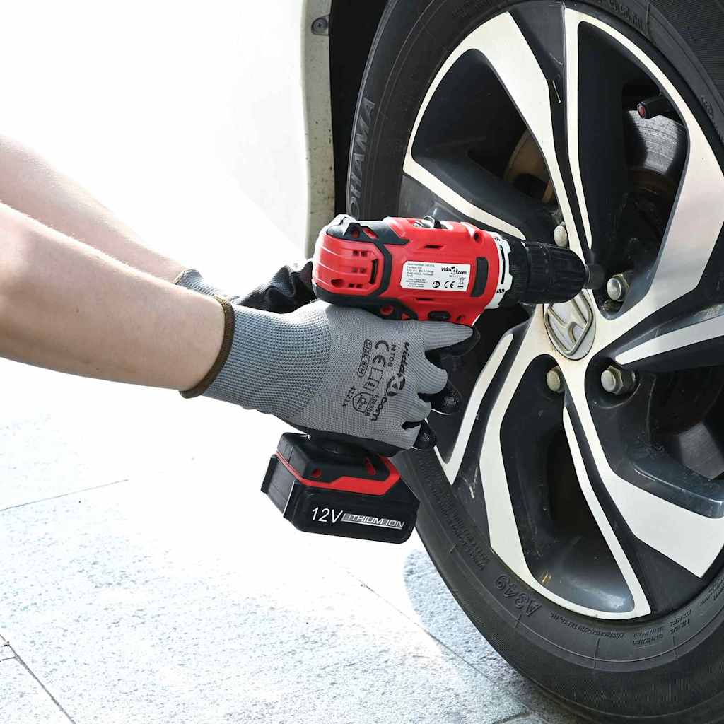 Rukavice za rad 24 pcs Siva i crna 8 / m Poliester