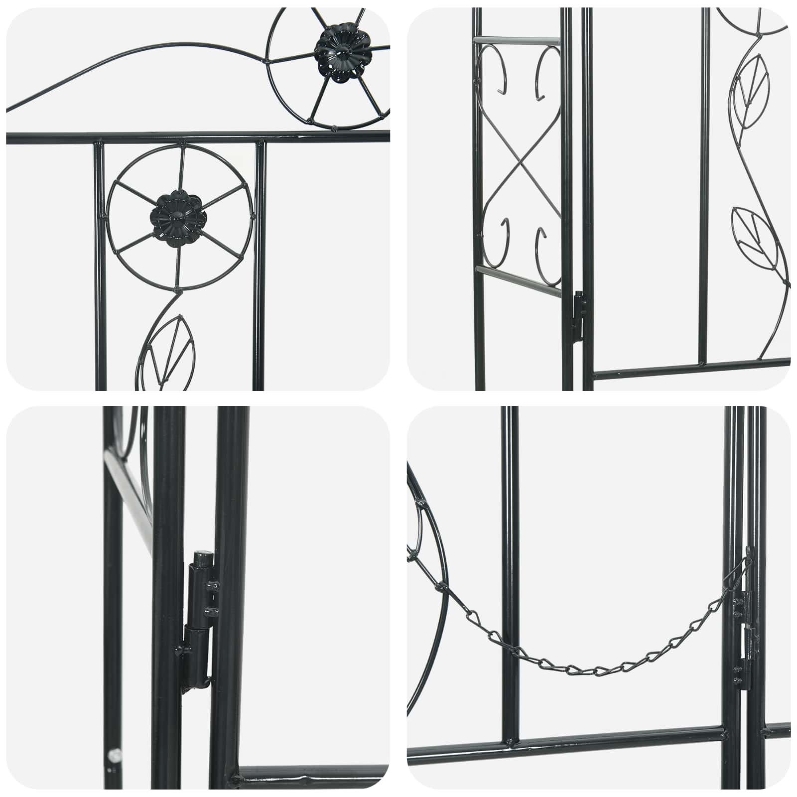 Vrtni Luk Jednobojno Crna 115 x 37 x 226 cm