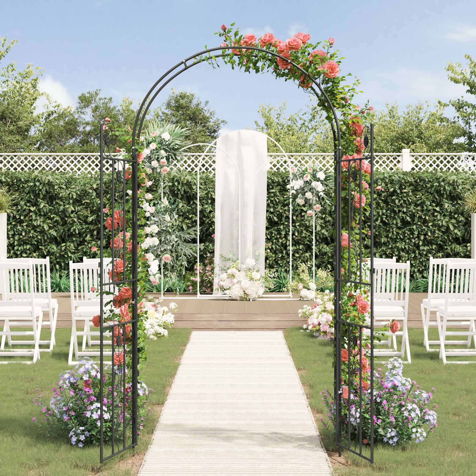 Vrtni Luk Jednobojno Crna 115 x 37 x 226 cm