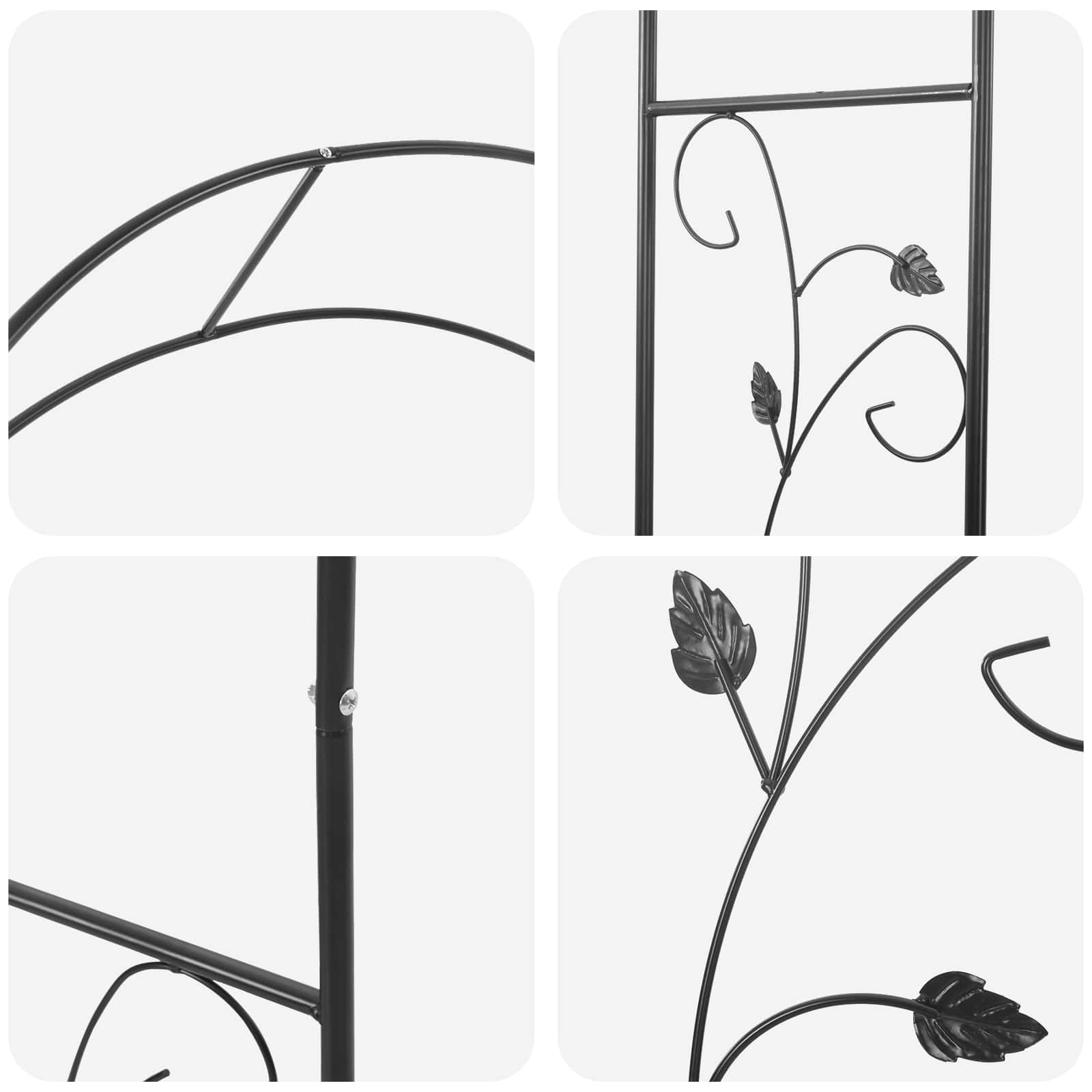 Vrtni Luk Cvjetni Crna 115 x 37 x 231 cm