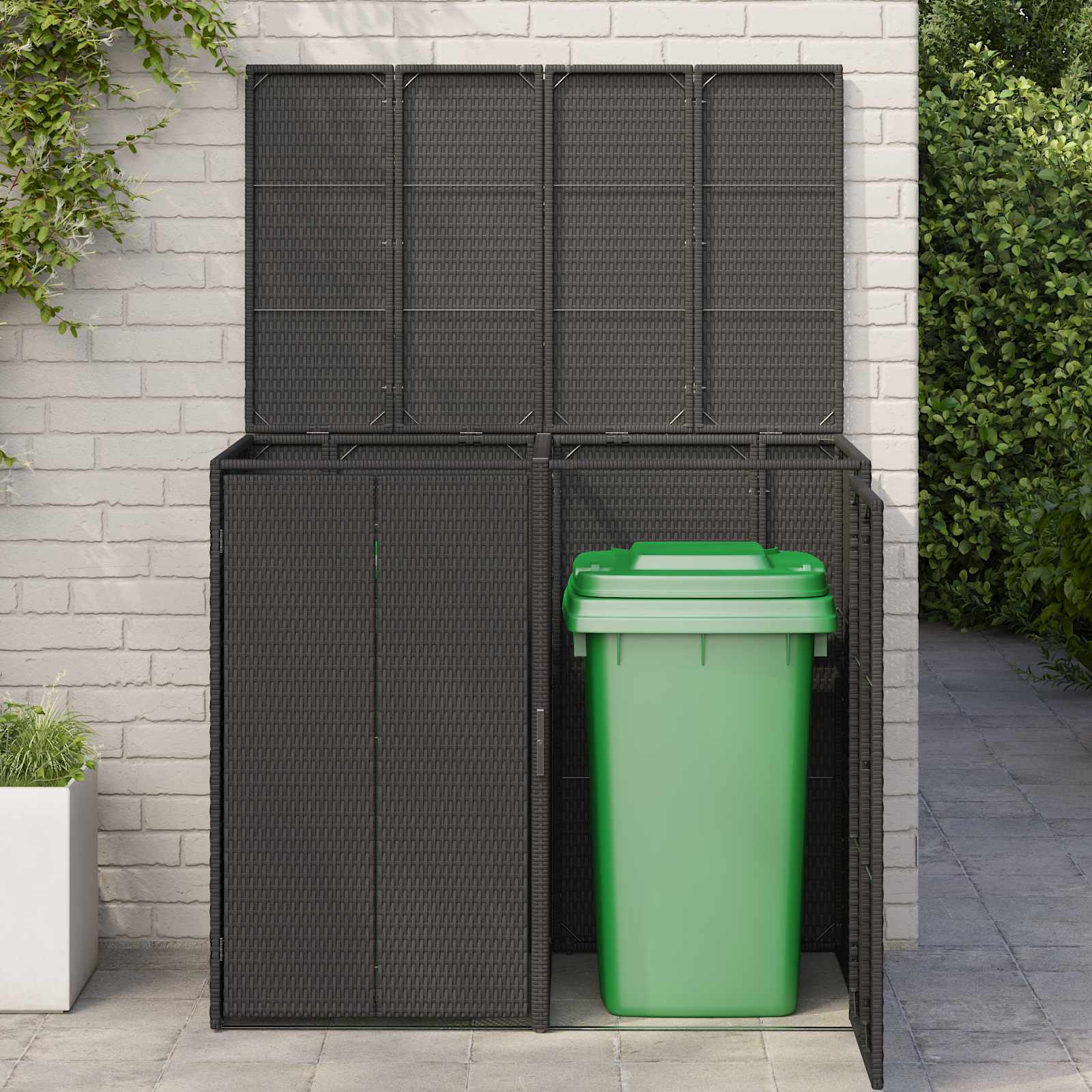 Kutija za smeće 2 pcs Crna 130 x 80 x 115 cm Polietilen