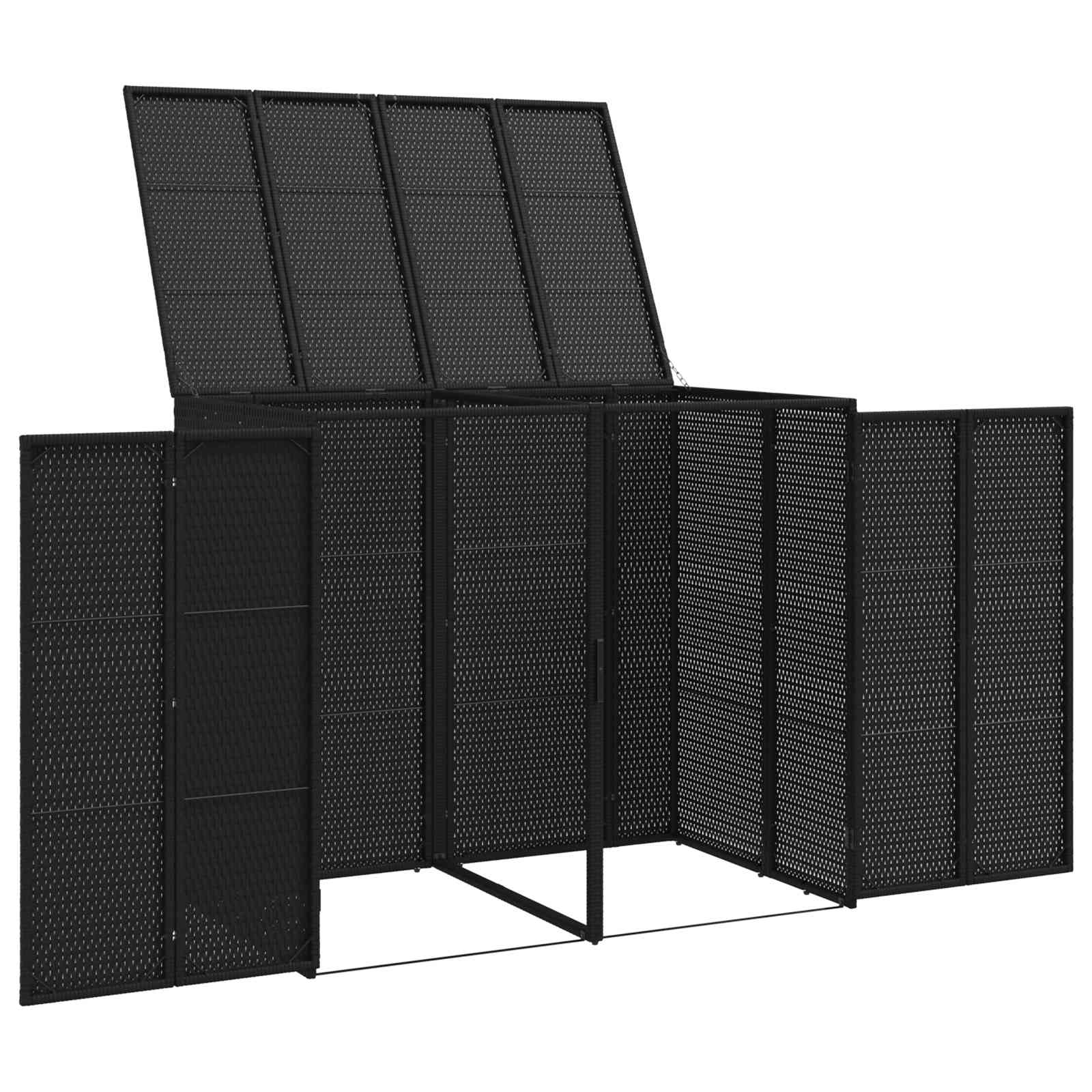 Kutija za smeće 2 pcs Crna 130 x 80 x 115 cm Polietilen