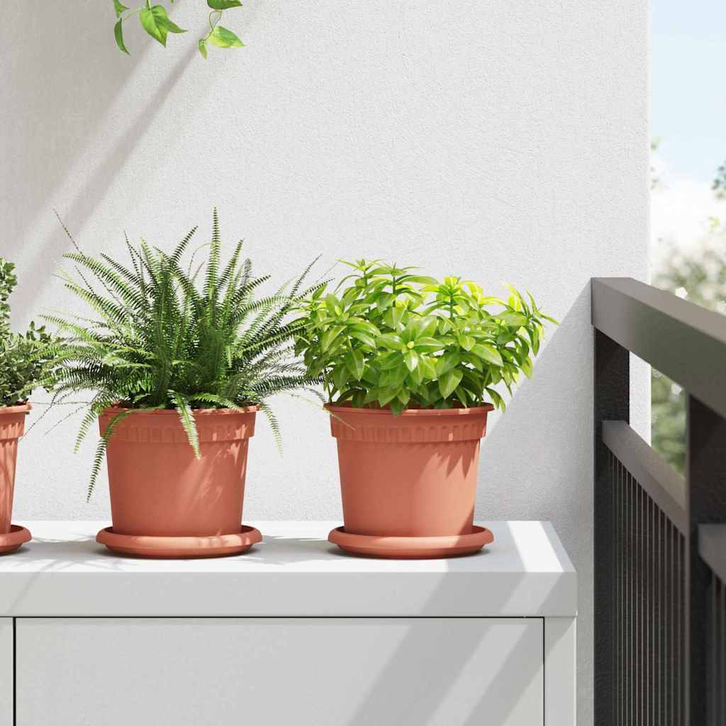 Saksije za biljke 6 pcs Crvena cigla Ø 15 x 12 cm Plastika