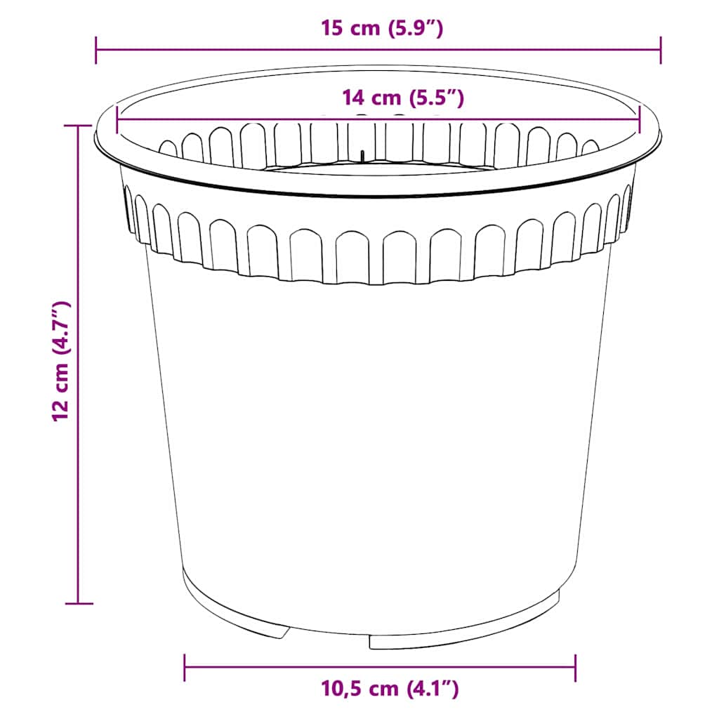 Saksije za biljke 6 pcs Crvena cigla Ø 15 x 12 cm Plastika