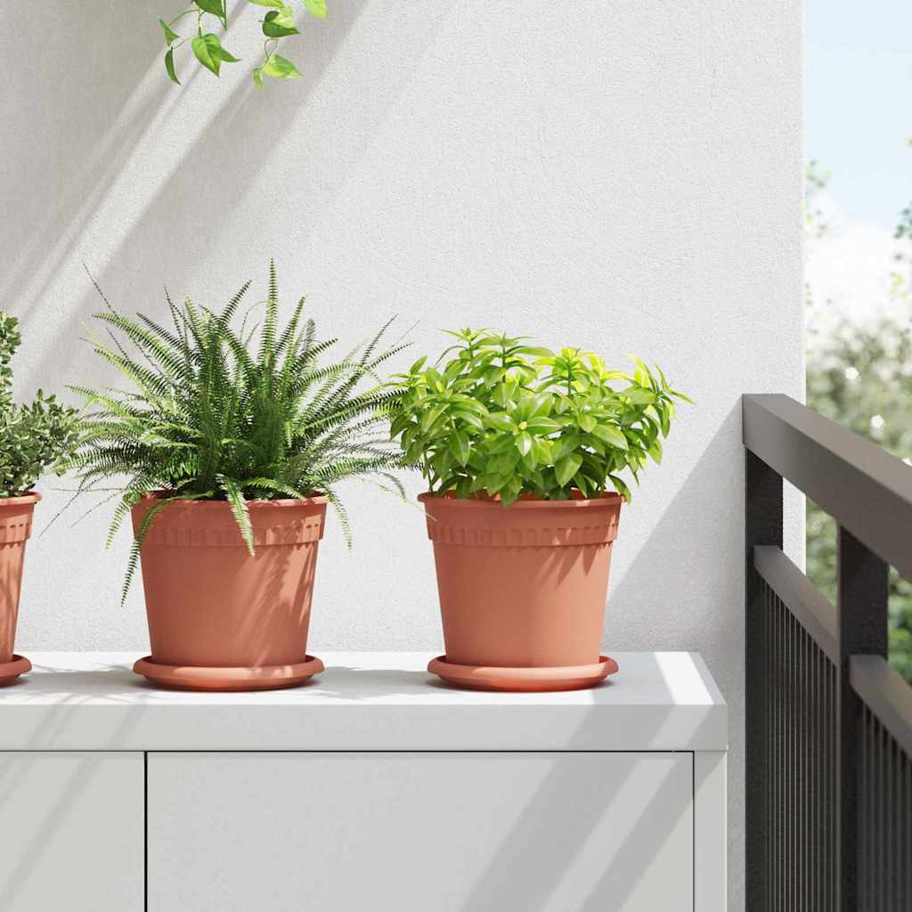 Saksije za biljke 6 pcs Crvena cigla Ø 17 x 14 cm Plastika
