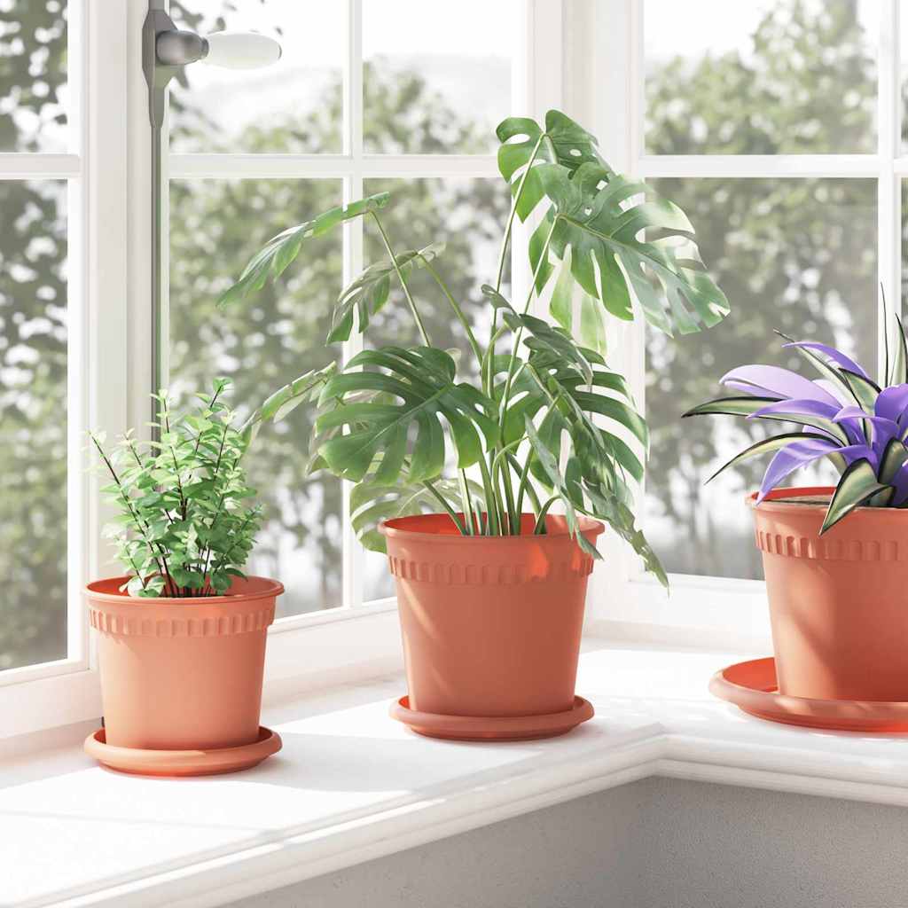 Saksije za biljke 6 pcs Crvena cigla Ø 17 x 14 cm Plastika