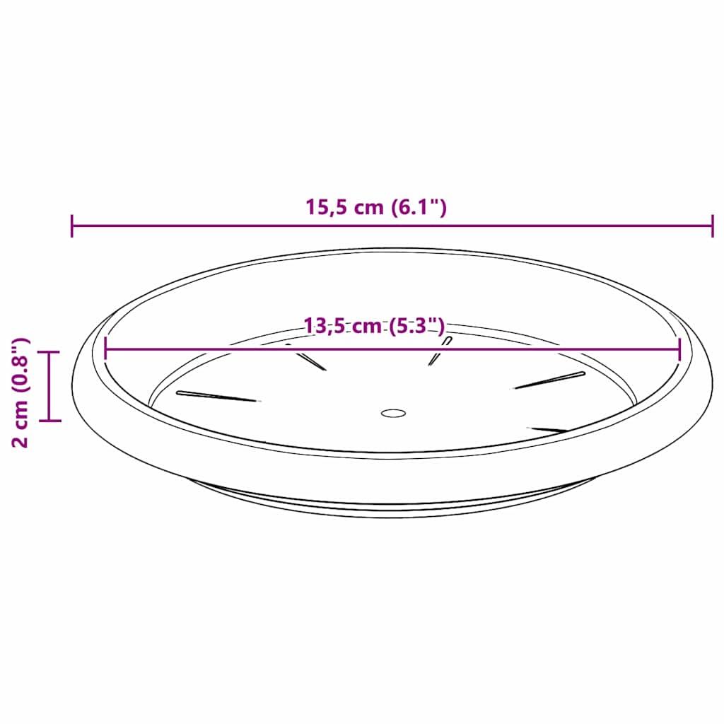 Saksije za biljke 6 pcs Crvena cigla Ø 17 x 14 cm Plastika