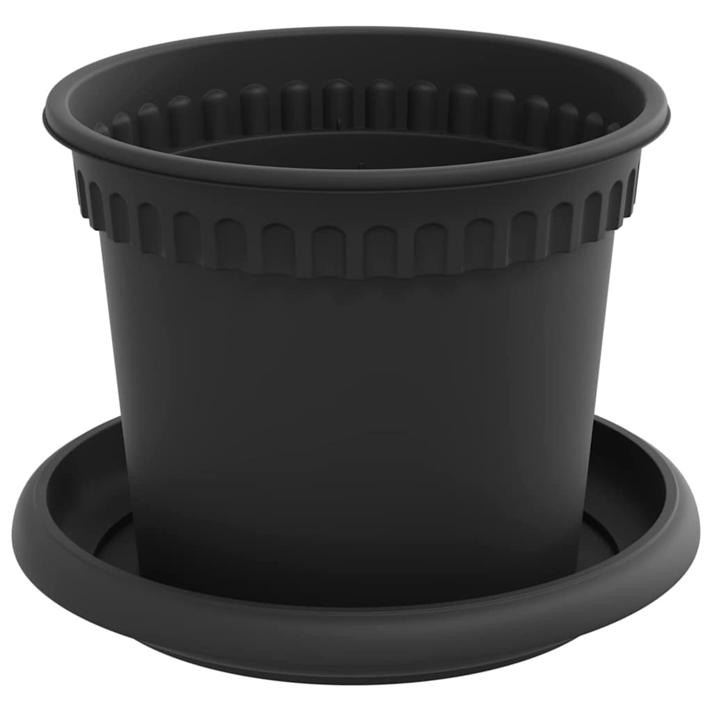 Saksije za biljke 6 pcs Crna Ø 12,5 x 10 cm Plastika