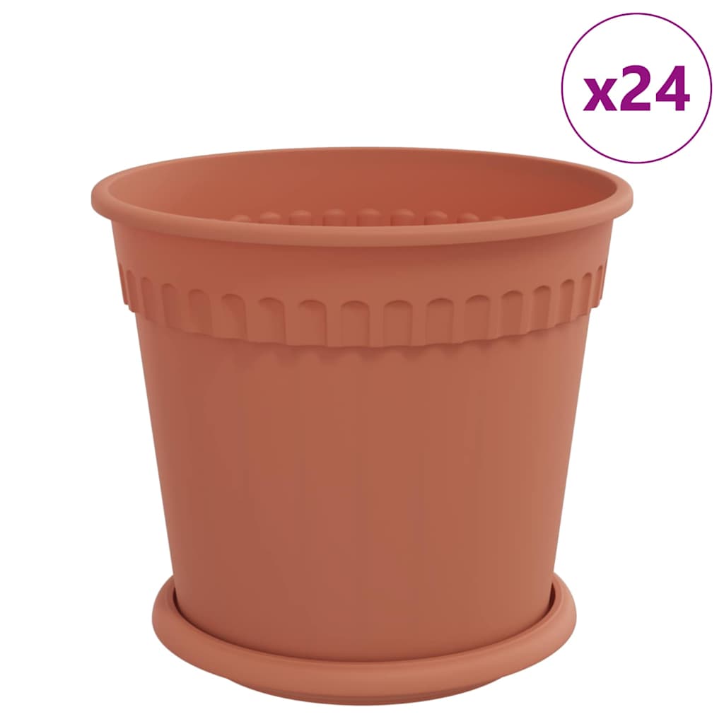 Saksije za biljke 24 pcs Crvena cigla Ø 19 x 16 cm Plastika