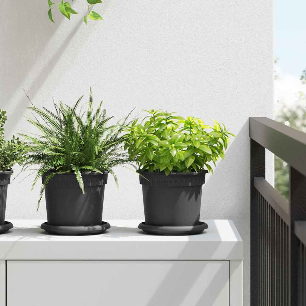 Saksije za biljke 24 pcs Crna Ø 15 x 12 cm Plastika
