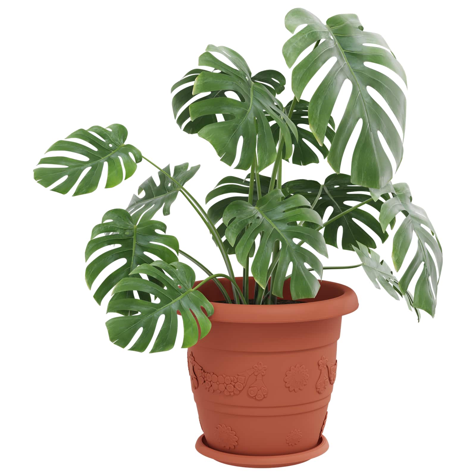 Saksije za biljke 6 pcs Crvena cigla Ø 34 x 28 cm Plastika