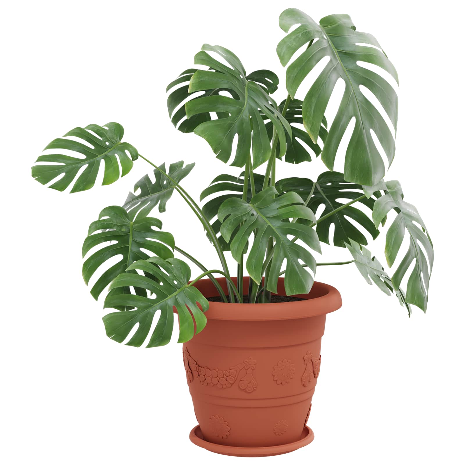 Saksije za biljke 6 pcs Crvena cigla Ø 39 x 32 cm Plastika