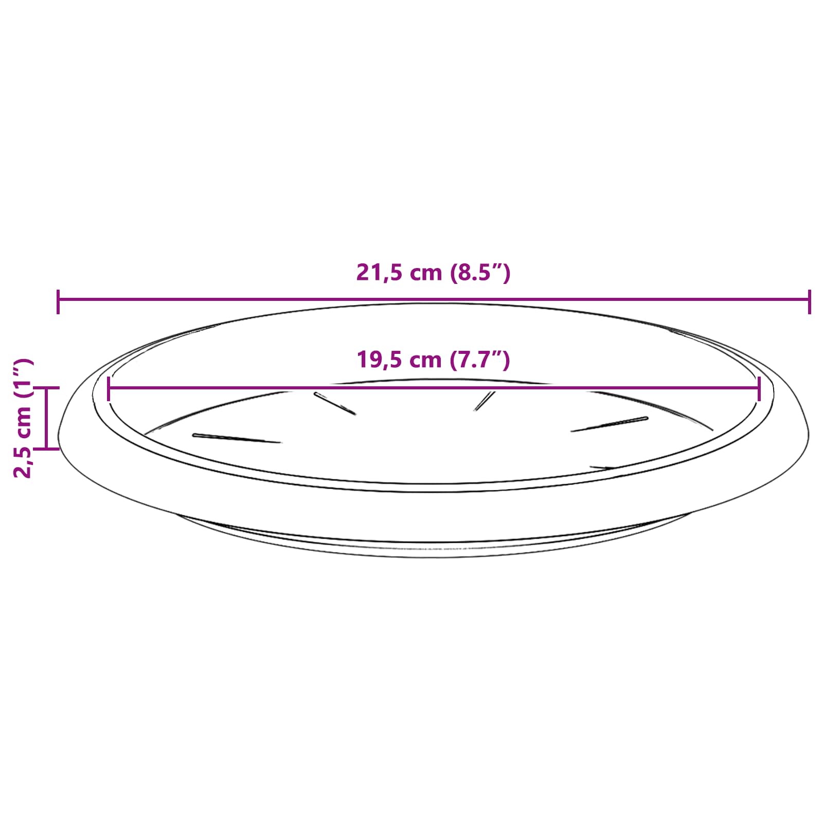 Saksije za biljke 6 pcs Crna Ø 30 x 25 cm Plastika