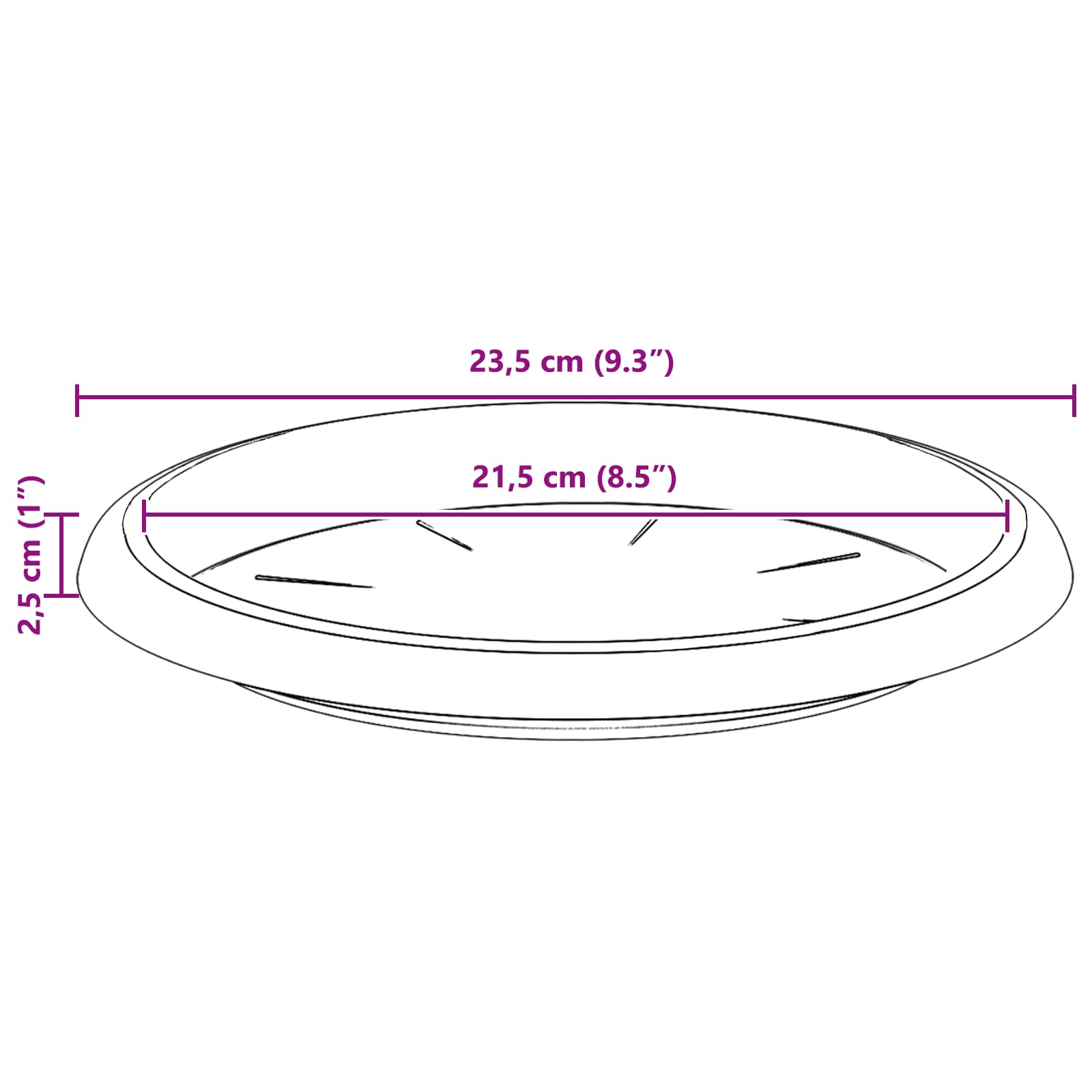 Saksije za biljke 6 pcs Crna Ø 34 x 28 cm Plastika