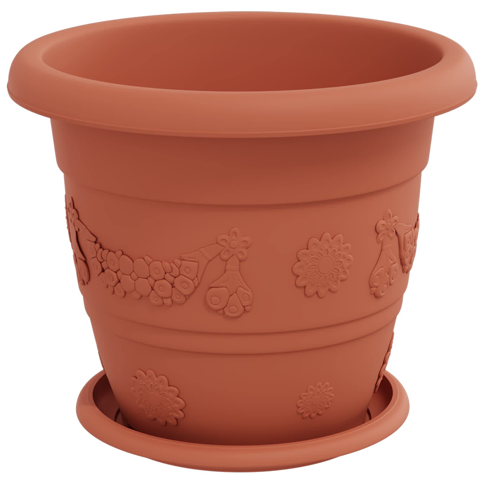 Saksije za biljke 24 pcs Crvena cigla Ø 26 x 21.5 cm Plastika