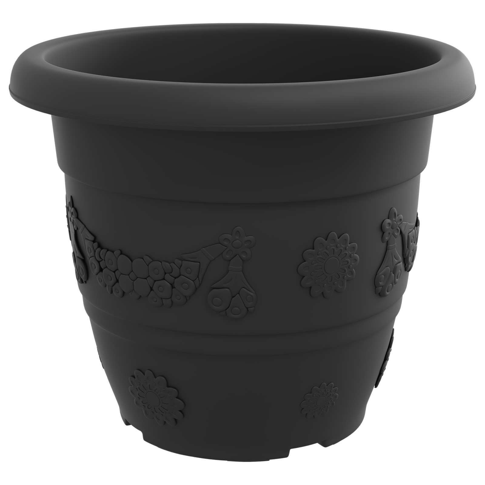 Saksije za biljke 24 pcs Crna Ø 34 x 28 cm Plastika