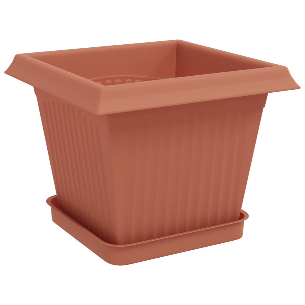Saksije za biljke 6 pcs Crvena cigla 20 x 20 x 16 cm Plastika