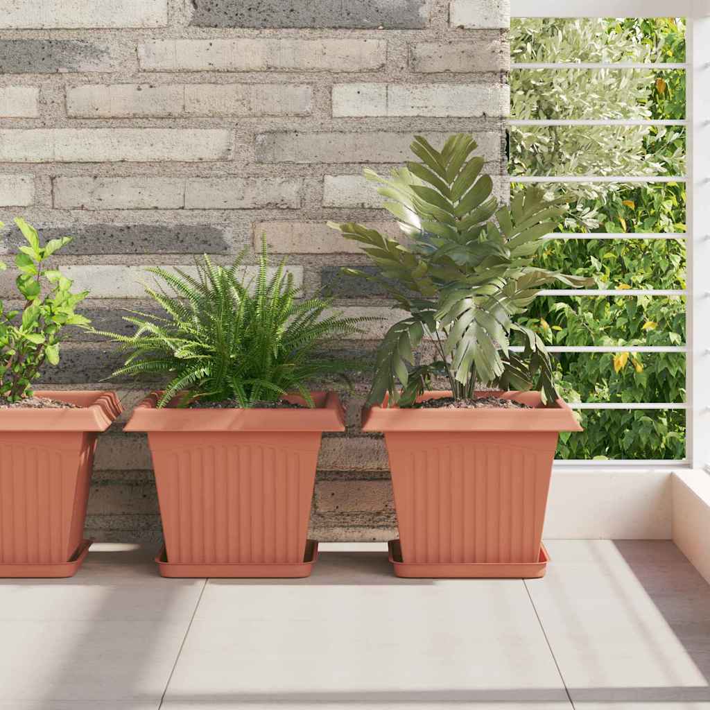 Saksije za biljke 6 pcs Crvena cigla 28,5 x 28,5 x 22 cm